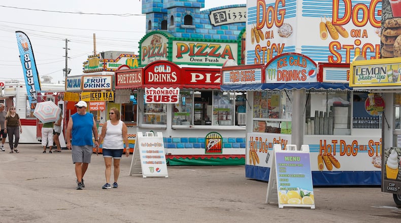 The midway at the Clark County Fair offers a variety of sweet and savory food choices. BILL LACKEY/STAFF