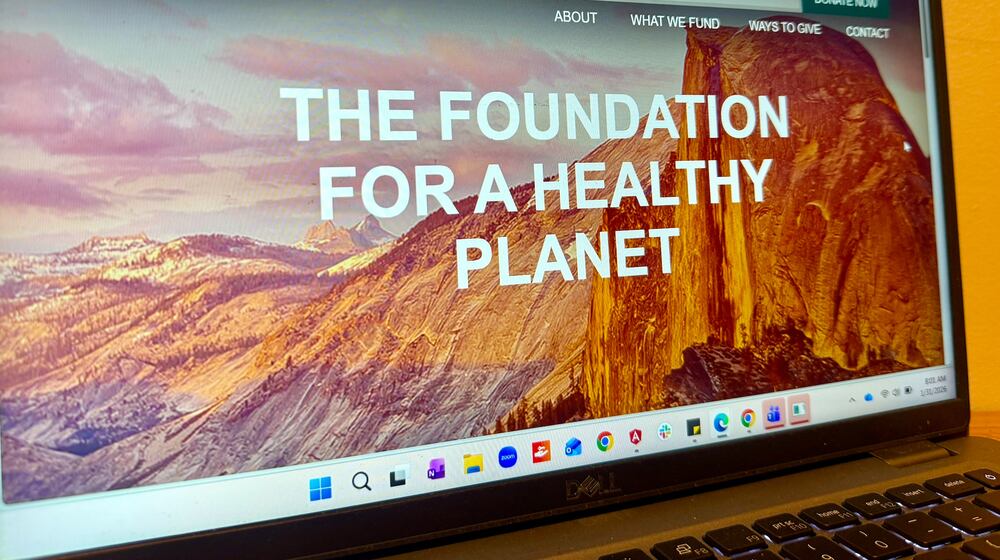 The Sierra Club Foundation's website sits open on a laptop in New York on Saturday, Jan. 31, 2026. (AP Photo/James Pollard)
