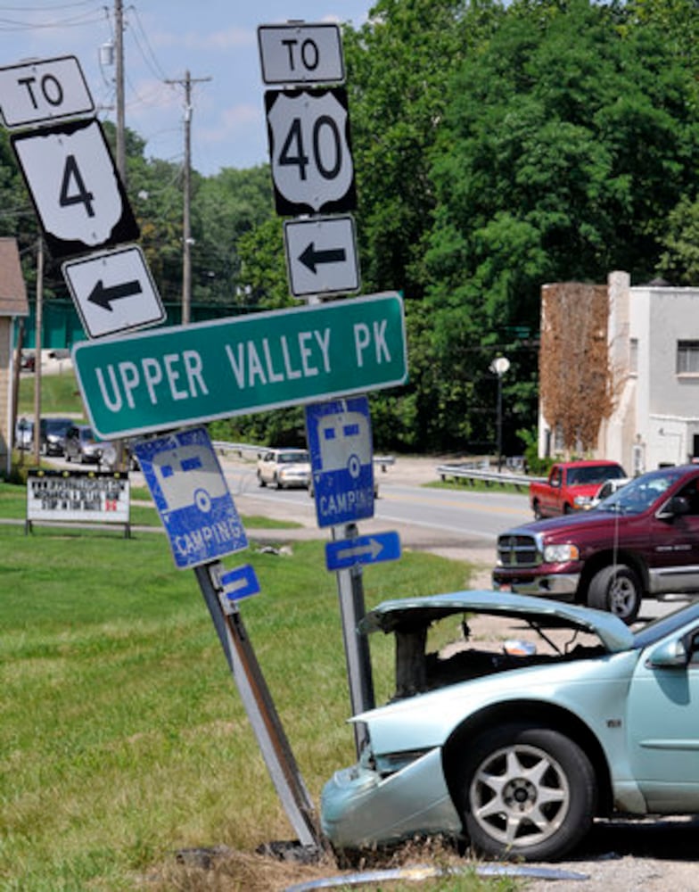 2 vehicle crash on Upper Valley Pike