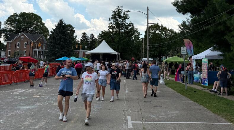 Attendees at the 2025 Yellow Springs Pride Festival on June 28, 2025. CONTRIBUTED / Mary Bruner