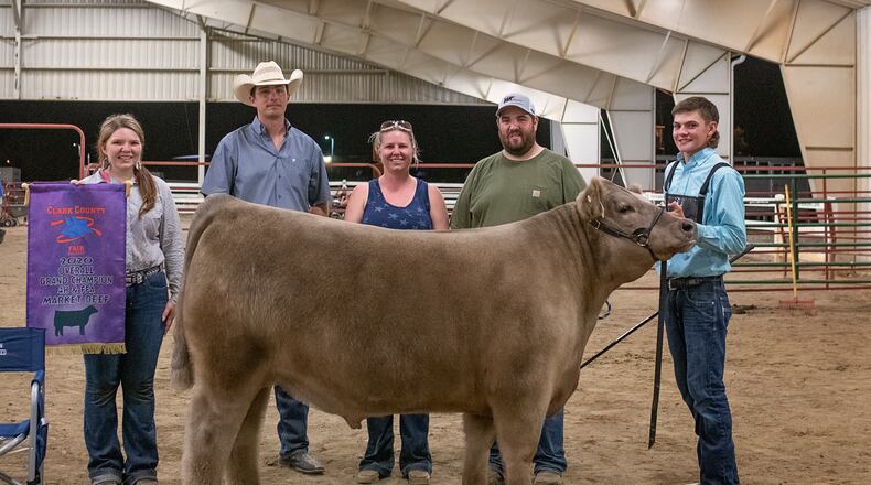 Max Krempasky showed the top steer at the Clark County Fair this year. (Photo contributed by Stephanie Flaherty, fair photographer)