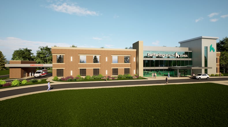 A rendering of the new $44 million medical center that will replace Kettering Health Greene Memorial. CONTRIBUTED