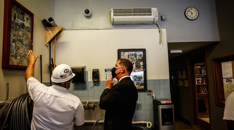U.S. Secretary of Labor toured Dayton Jobs Corps Center Tuesday Aug.17, 2021. Walsh met with students and faculty as a part of investment in workforce development. Jim Noelker/Staff