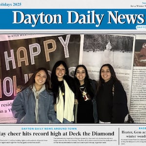 The "Front Page News" photobooth is one of the attractions at the event happening now through Jan. 3 at the Dayton Dragons Day Air Ballpark. Photos provided by Dayton Dragons Professional Baseball Team.