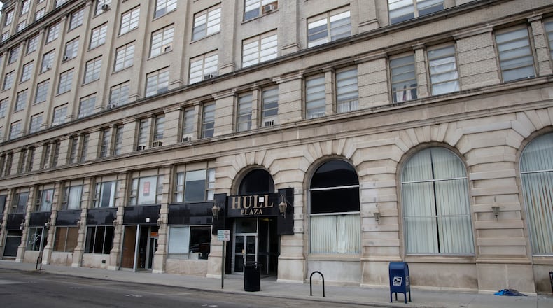 The Hull Plaza building at the northwest corner of West Maine Street and South Fountain Avenue Monday, Sept. 25, 2023. BILL LACKEY/STAFF