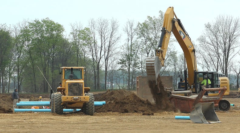 Construction has started on the Urbana City School District’s new elementary school building located on U.S. 68 just south of town. The official groundbreaking will be Sunday. JEFF GUERINI/STAFF