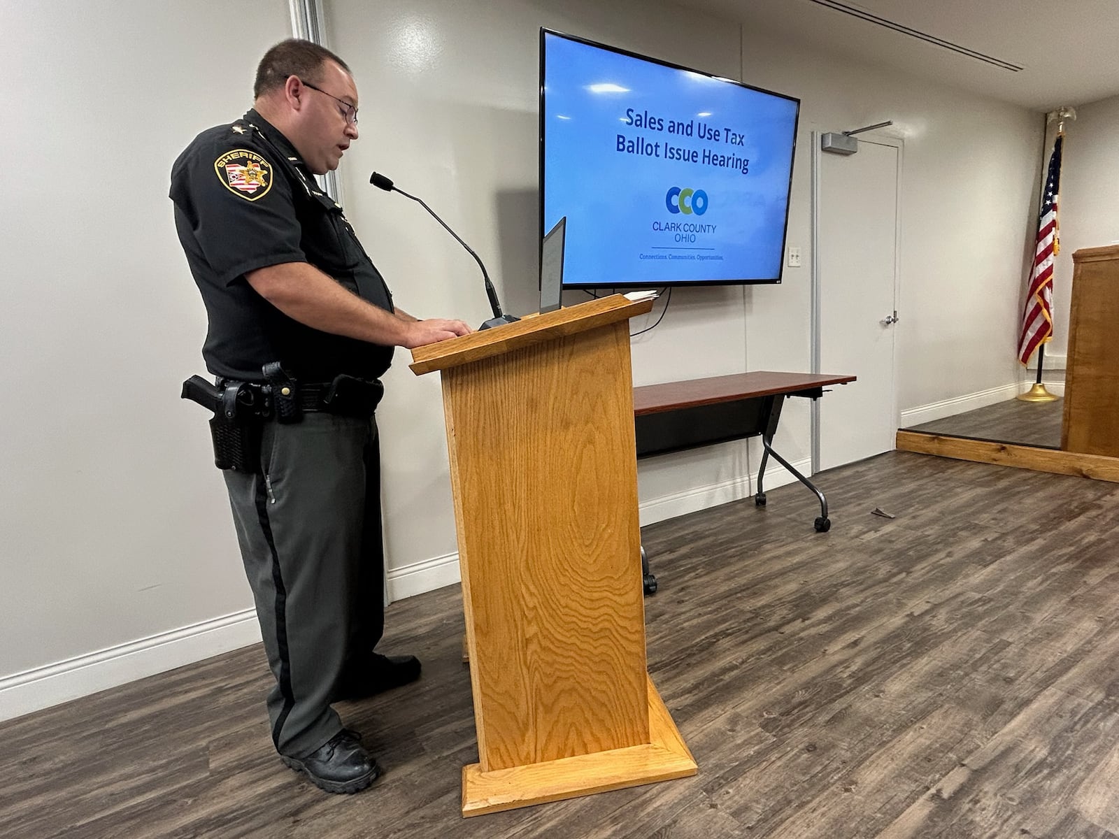 Clark County commissioners approved to place a 20-year, 0.5% sales tax levy for the construction and operation of a new detention facility on the November ballot, after meeting with local residents for a second public hearing July 30. During the meeting, Sheriff Chris Clark talked about current jail conditions. Brooke Spurlock/Staff