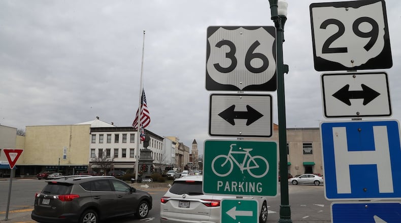Urbana is planning to make significant improvements to their roundabout in the center of town. BILL LACKEY/STAFF
