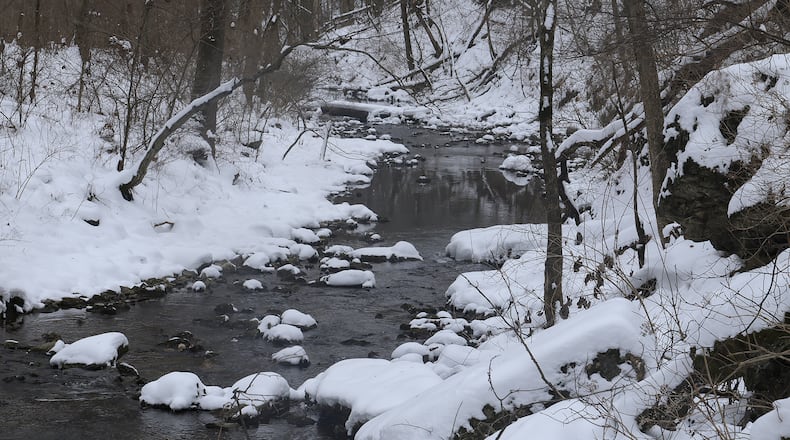 The cold and snow has turned Glen Helen Nature Preserve into a winter wonderland Friday, Jan. 10, 2025. BILL LACKEY/STAFF