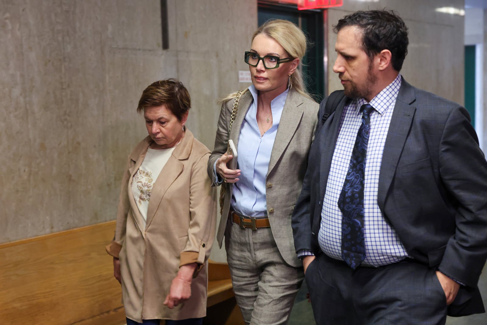 Ewa Sokola arrives in state court in Manhattan for Harvey Weinstein's retrial on Wednesday, May 7, 2025 in New York. (Spencer Platt/Pool Photo via AP)