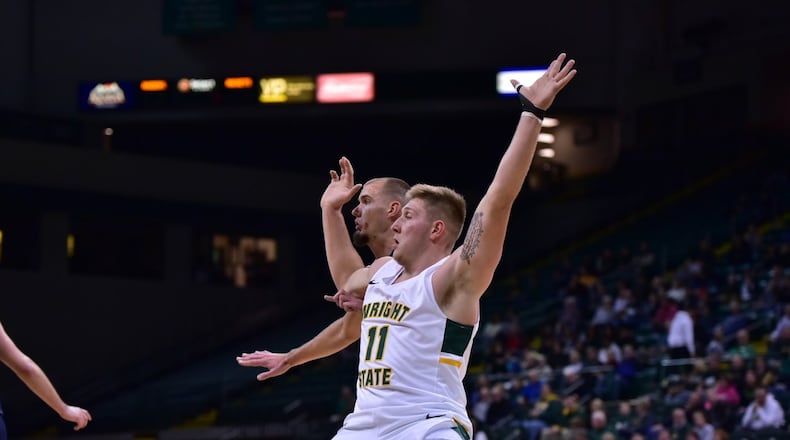 Wright State’s Loudon Love notched a double-double (14 points, 12 rebounds) in the Raiders’ win over Toledo on Wednesday night. Joseph Craven/CONTRIBUTED