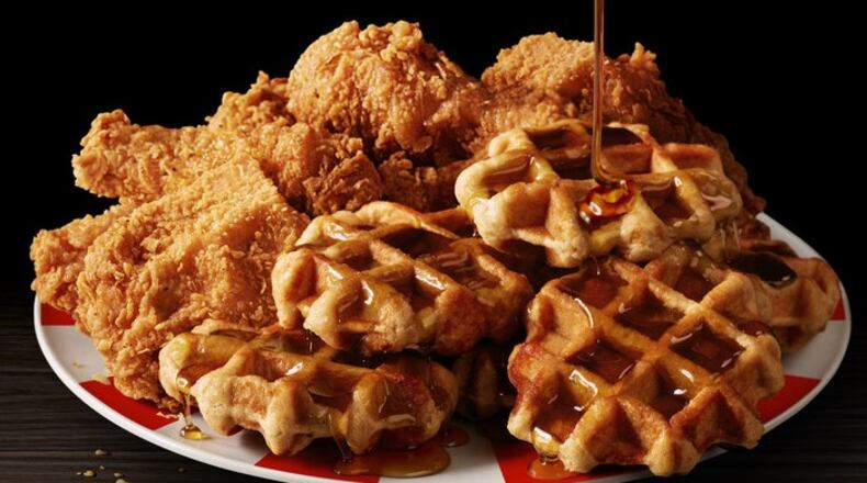 The limited time offer menu item, Kentucky Fried Chicken & Waffles, pairs KFC's Extra Crispy fried chicken with Belgian Liege-style waffles. CONTRIBUTED PHOTO