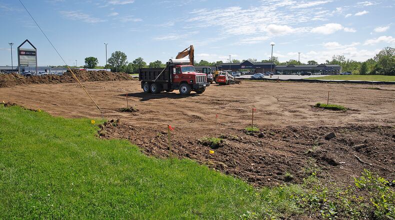 Ground was recently broken for the McDonald's restaurant in front of the New Carlisle IGA store Friday, May 10, 2024. BILL LACKEY/STAFF