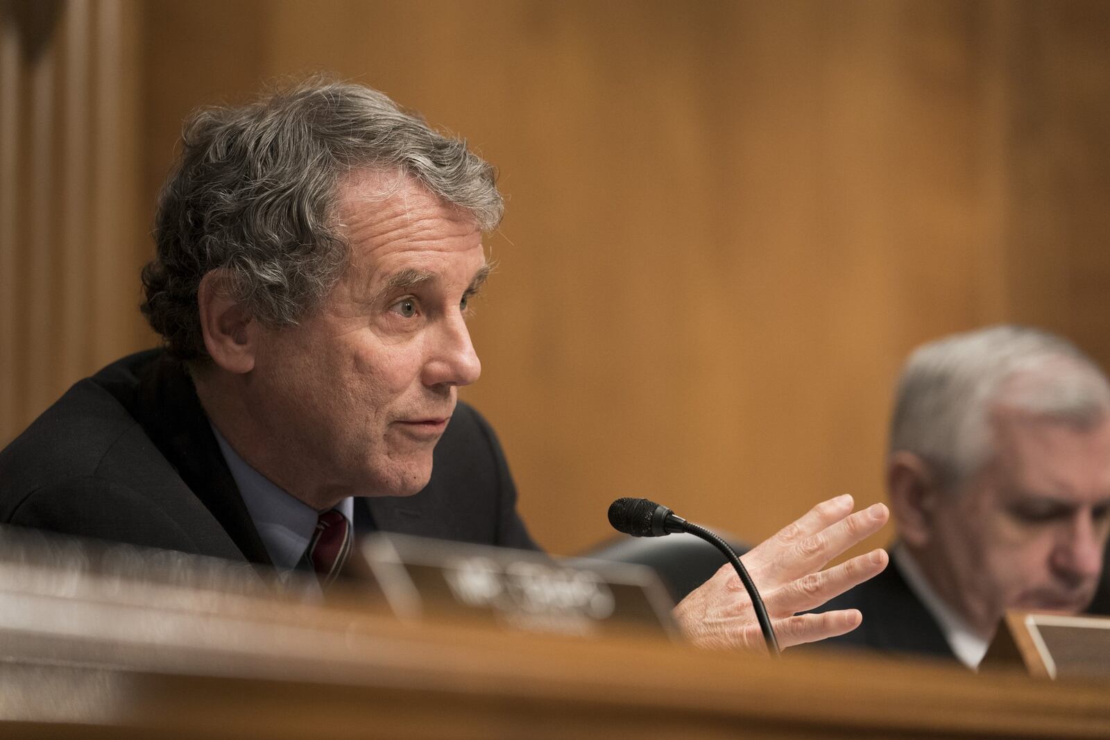 FILE - Sen. Sherrod Brown (D-Ohio) at a hearing on Capitol Hill in Washington, Feb. 6, 2018. (Erin Schaff/The New York Times)