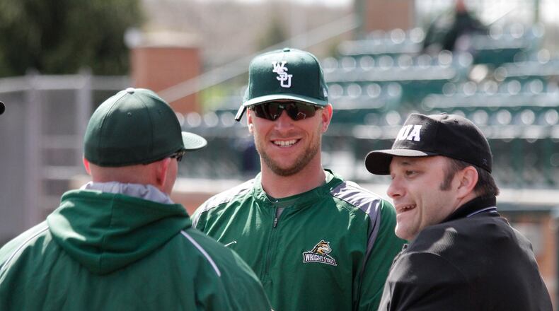 Wright State coach Jeff Mercer and the Raiders need a sweep of UIC in the final series of the year to win a regular-season title and host the Horizon League tournament. TIM ZECHAR/CONTRIBUTED