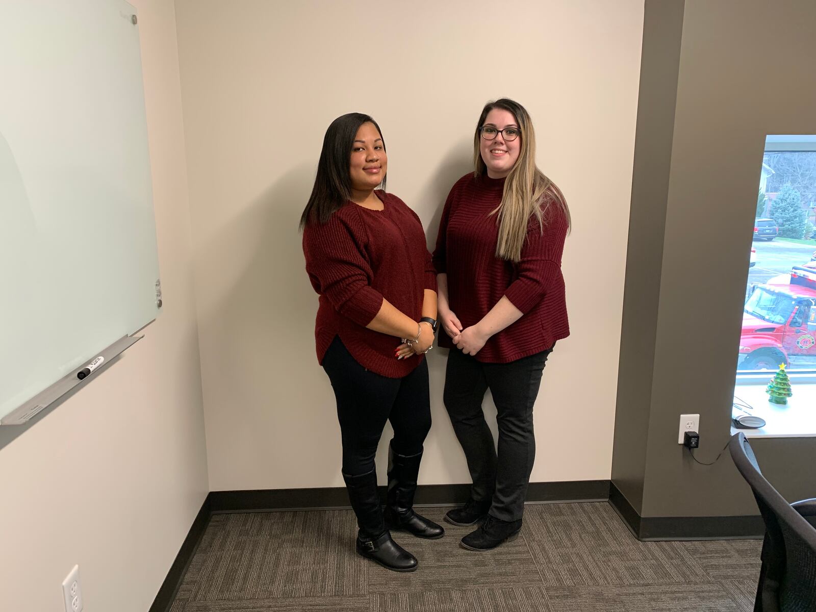Two of the eight clinical assistants at the Rocking Horse Community Health Center who received their medical assistant certification Friday from Clark State College - Breana Cobb (left) and Danielle Burton (right).