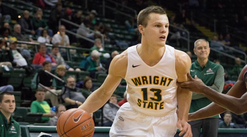 Grant Benzinger scored 18 points Friday night as Wright State opened its own tournament with a win over Gardner-Webb at the Nutter Center. Allison Rodriguez/CONTRIBUTED