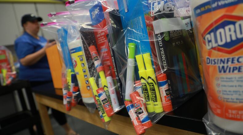 School supplies at Fulton Elementary. BILL LACKEY/STAFF