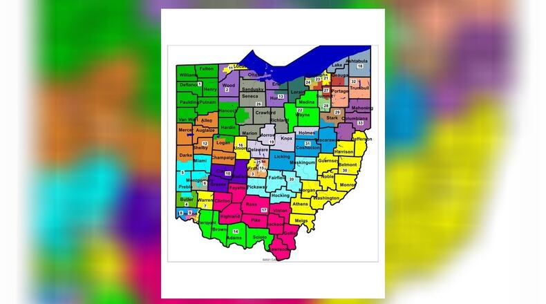 New Ohio Senate district map
