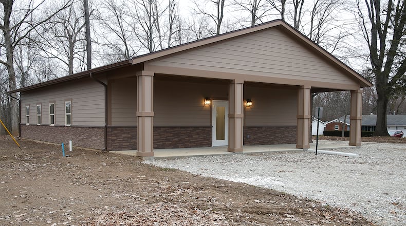 The new Smith Park shelter house in New Carlisle is nearly complete Thursday, Jan. 4, 2024. BILL LACKEY/STAFF