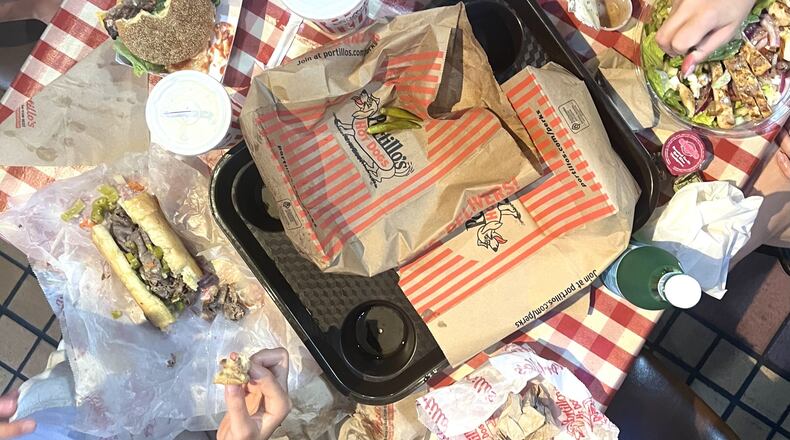 Portillo's is a popular spot in Chicago. Shown here is a meal Whitney Kling's family recently had there. CONTRIBUTED