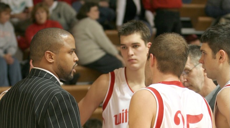 Artie Taylor coaches for Wittenberg in a early 2000s game. Photo courtesy of Wittenberg