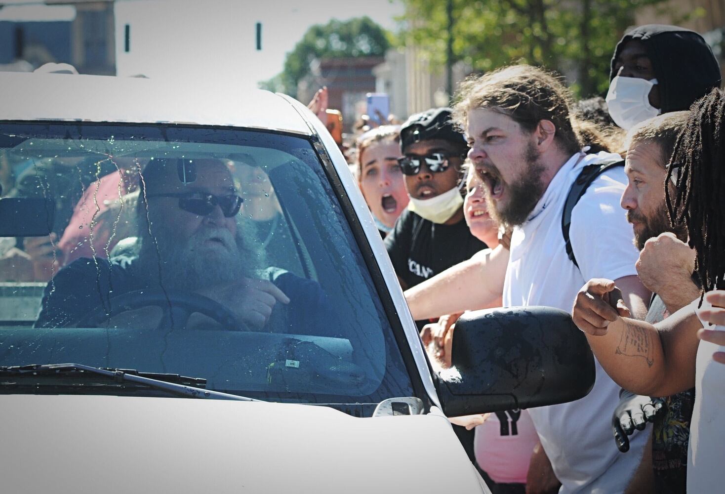 Protesters gather in Springfield on Sunday