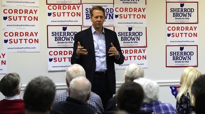 Democratic candidate for Governor Richard Cordray stopped by the Clark County Democratic headquarters Thursday evening to thank all the volunteers and talk about how important the the next couple days before the election are. BILL LACKEY/STAFF