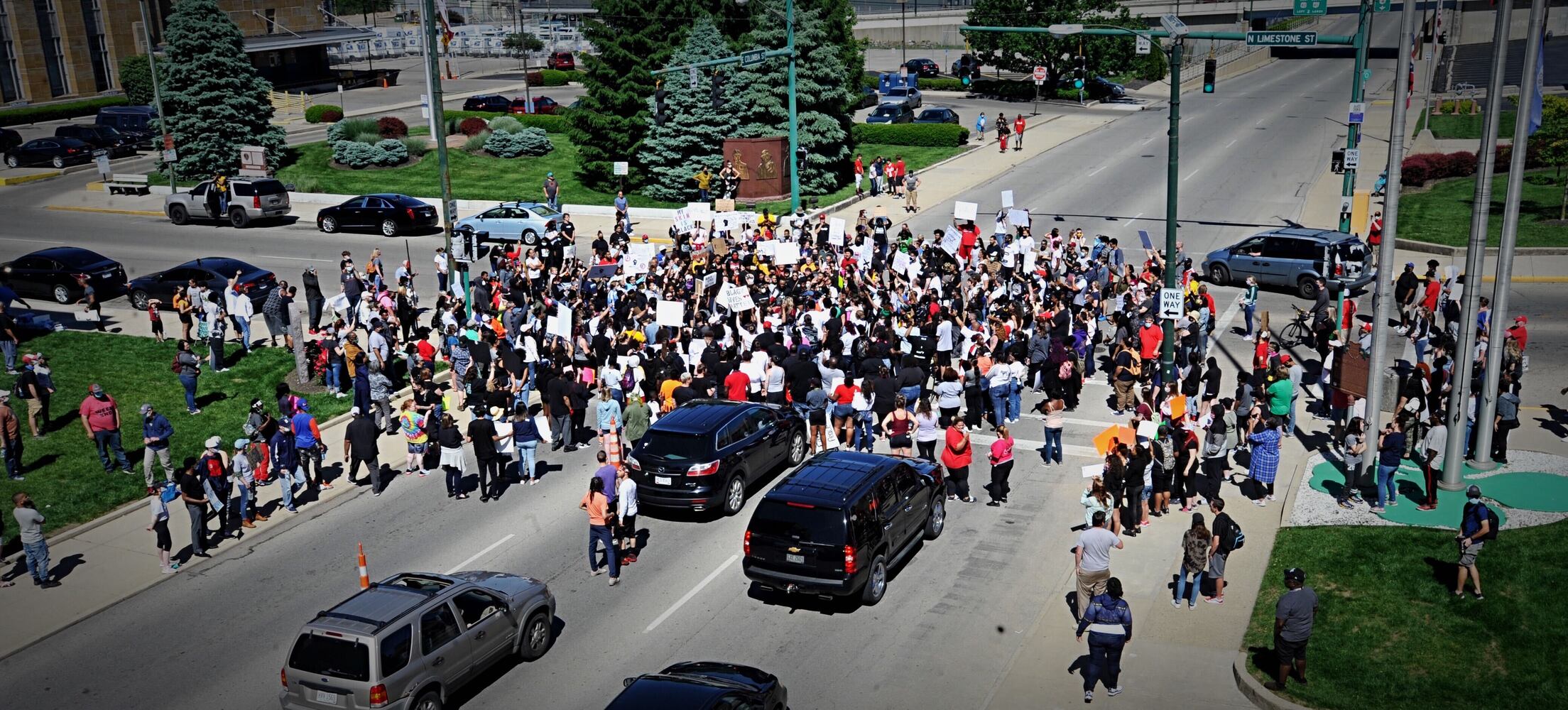 Protesters gather in Springfield today