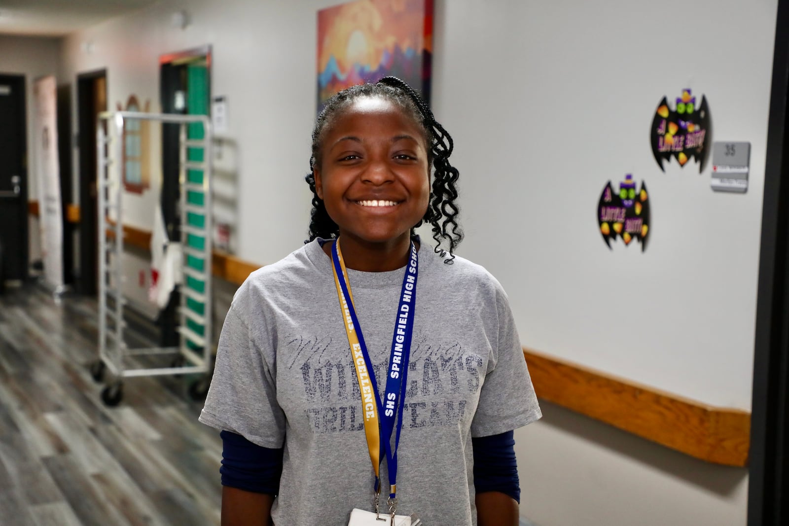 Senior Tamiya Ashley is one student in Springfield High School’s Transition Program intern at Villa Springfield Rehabilitation & Healthcare Center where they help staff clean resident rooms and communal areas, fold laundry, play games with residents in the activity center and help with basic resident needs. Contributed