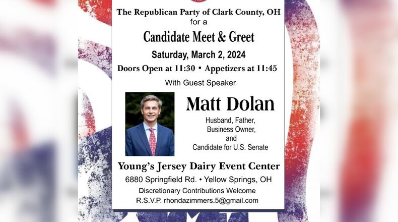 A flyer for a Republican candidates meet and greet event. CONTRIBUTED