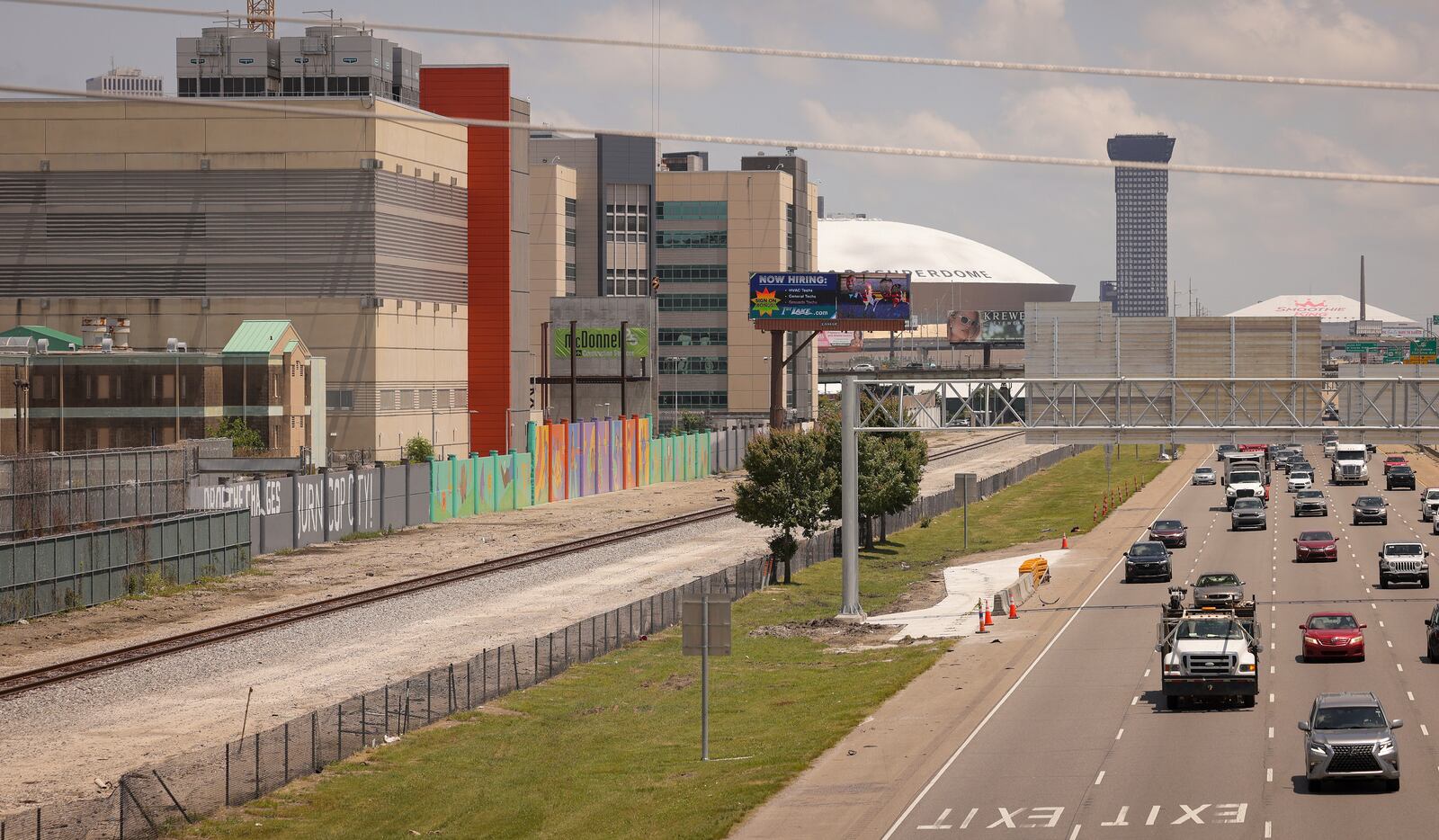 The Orleans Justice Center jail, left, in New Orleans is seen on Friday, May 16, 2025. (Brett Duke/The Advocate via AP)