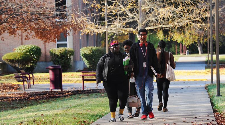 Students going to classes on the campus of Central State University Monday Nov. 4, 2022. MARSHALL GORBY\STAFF