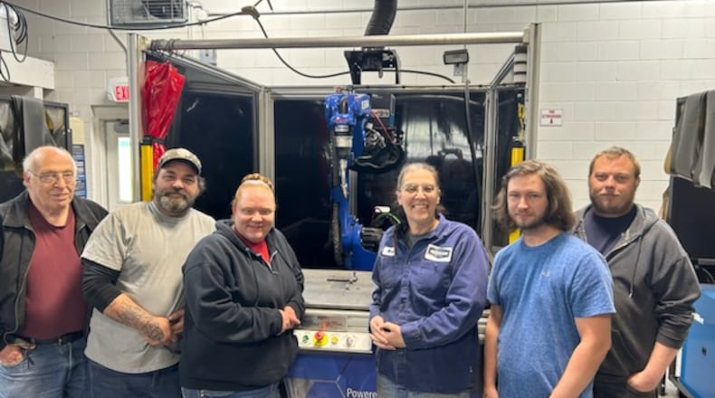 Clark State College Workforce and Business Solutions and McGregor Metal previously partnered to offer employees Learn to Earn certificates in welding, which has been successful in retaining employees at the company. In this file photo are employees (from left to right) Gil Smith, Shawn Reynolds, Jodie Myers, Missy Lowery, Zack Rue, and Jonathan Crace. File/Contributed