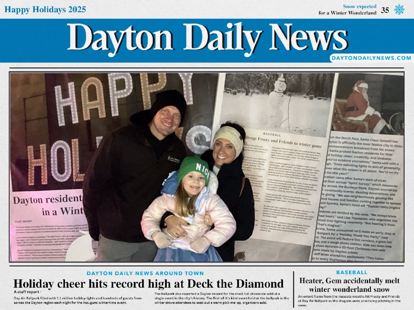 "Front Page News" photo booth photos from Deck the Diamond