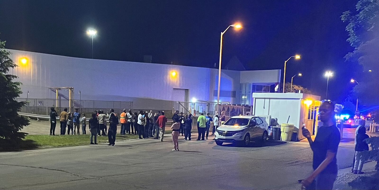 A large police force responded to the DMAX plant in Moraine Thursday evening after a reported shooting. | Jeremy Kelley/Staff