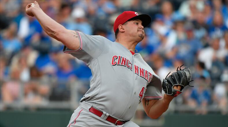 KANSAS CITY, MO - JUNE 12: Sal Romano #47 of the Cincinnati Reds throws in the first inning against the Kansas City Royals at Kauffman Stadium on June 12, 2018 in Kansas City, Missouri. (Photo by Ed Zurga/Getty Images)