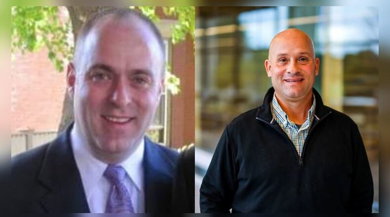 Clark State College's Scott Dolan (left), director of nursing programs, and Jon Lemen (right), director of risk and emergency management.