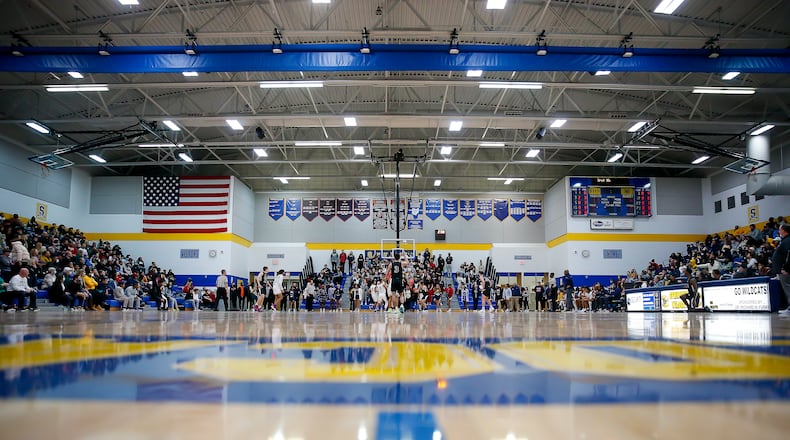 The Catholic Central at Springfield High School boys basketball game was suspended on Saturday night due to multiple players being ejected for fighting and leaving the bench. The Irish led 52-40 when the game was stopped with less than a minute remaining in the third quarter. Nearly 1,500 fans were in attendance. Michael Cooper/CONTRIBUTED