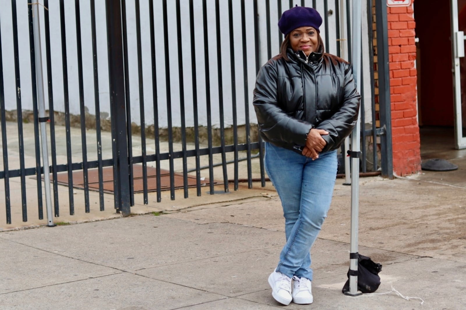 Kim Dennis, 65, visits The Campaign Against Hunger's distribution center in the Brooklyn borough of New York, Tuesday, April 15, 2025. (AP Photo/James Pollard)