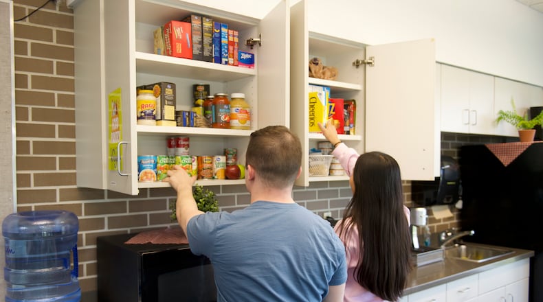 Kroger has made a key donation to Cedarville University School of Pharmacy’s food bank for needy students with food insecurities. Contributed/photo by Scott Huck, Cedarville University