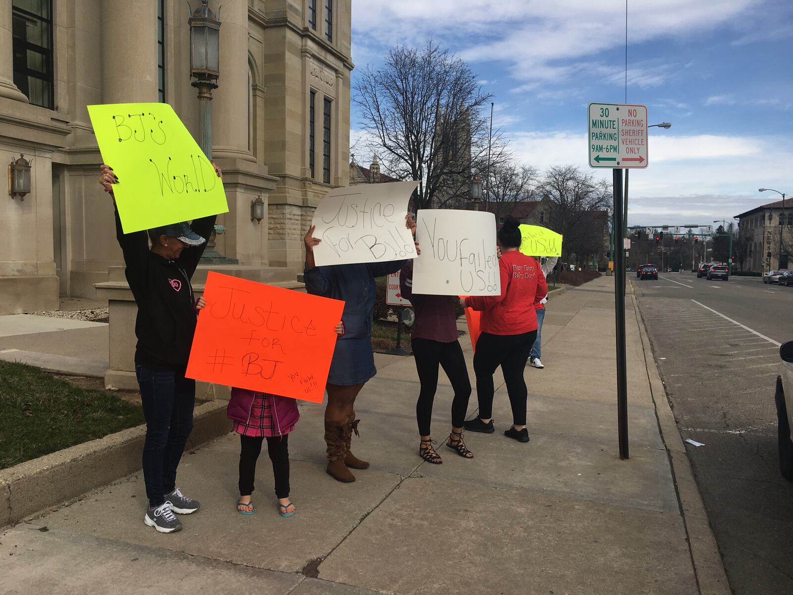 Family and friends of a 15-year-old Springfield boy who was killed in November protested on Wednesday a grand jury’s decision to not indict the man who shot him. Allyson Brown/Staff
