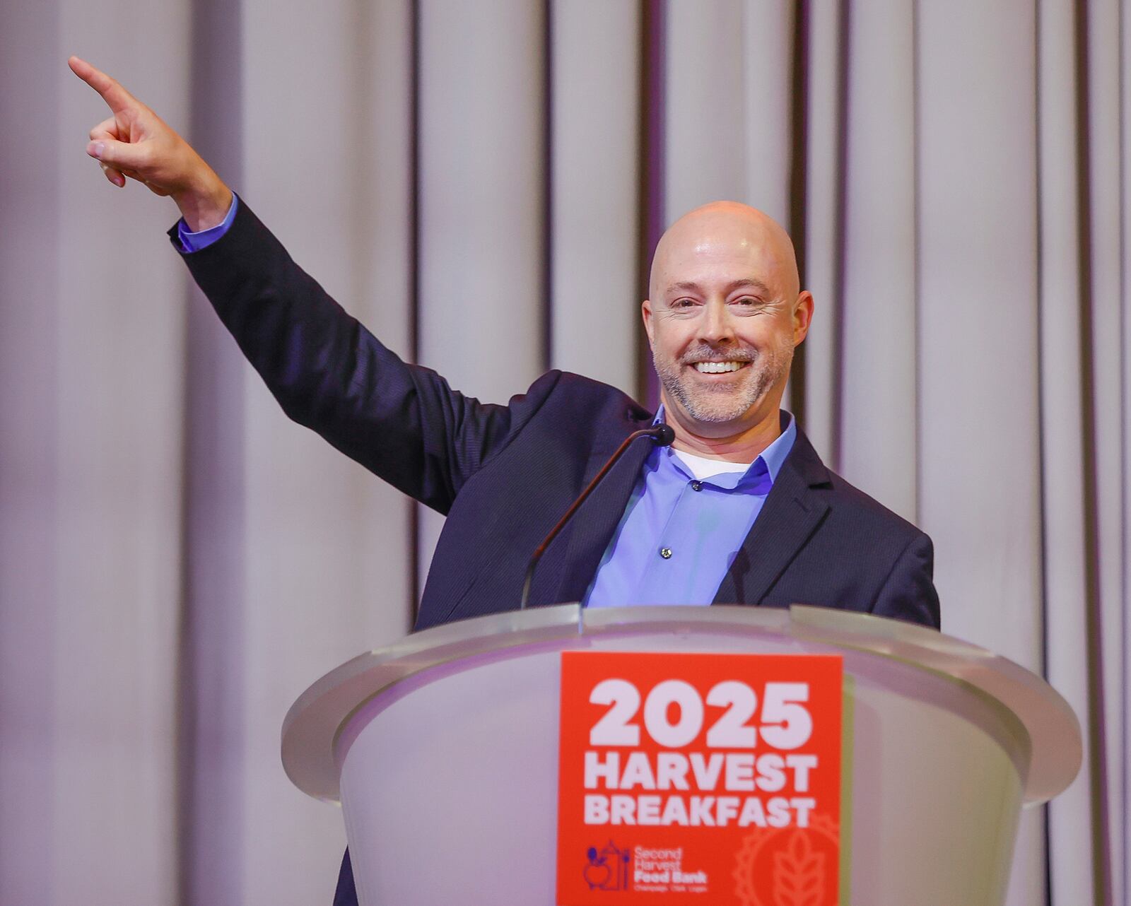 Chris Cook, health commissioner of Clark County Combined Health District, speaks during Second Harvest Food BankÕs fifth annual Harvest Breakfast on Friday, September 12, 2025, at the Hollenbeck Bayley Creative Arts and Conference Center. JOSEPH COOKE/STAFF