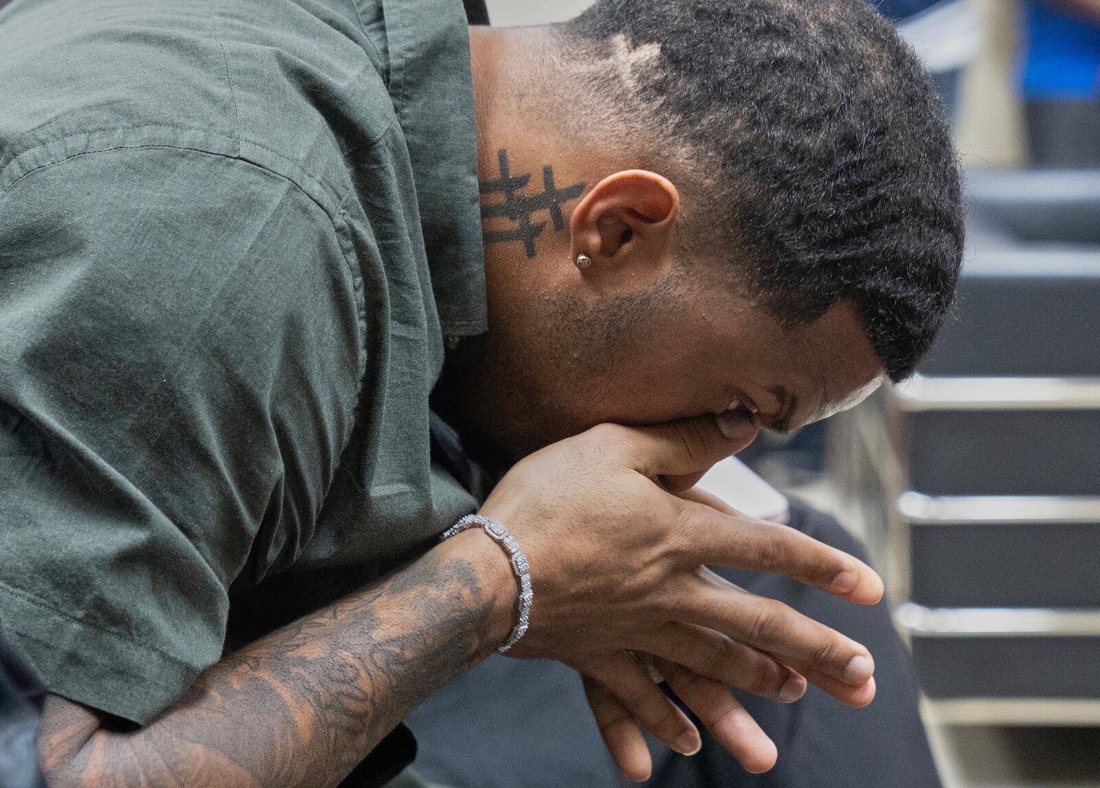 Tampa Bay Rays shortstop Wander Franco reacts after hearing his sentence during his trial on charges of sexual abuse of a minor, in Puerto Plata, Dominican Republic, Thursday, June 26, 2025. (AP Photo/Fran Afonso)