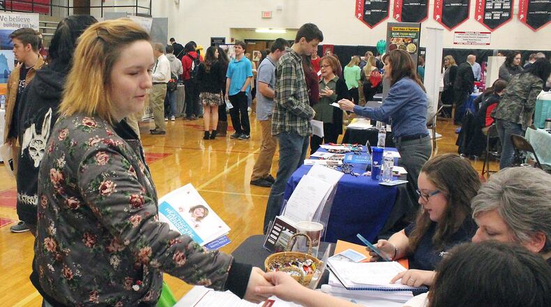 Students from Logan County high schools got the opportunity to meet local employers at a career fair at Indian Lake High School. JEFF GUERINI/STAFF
