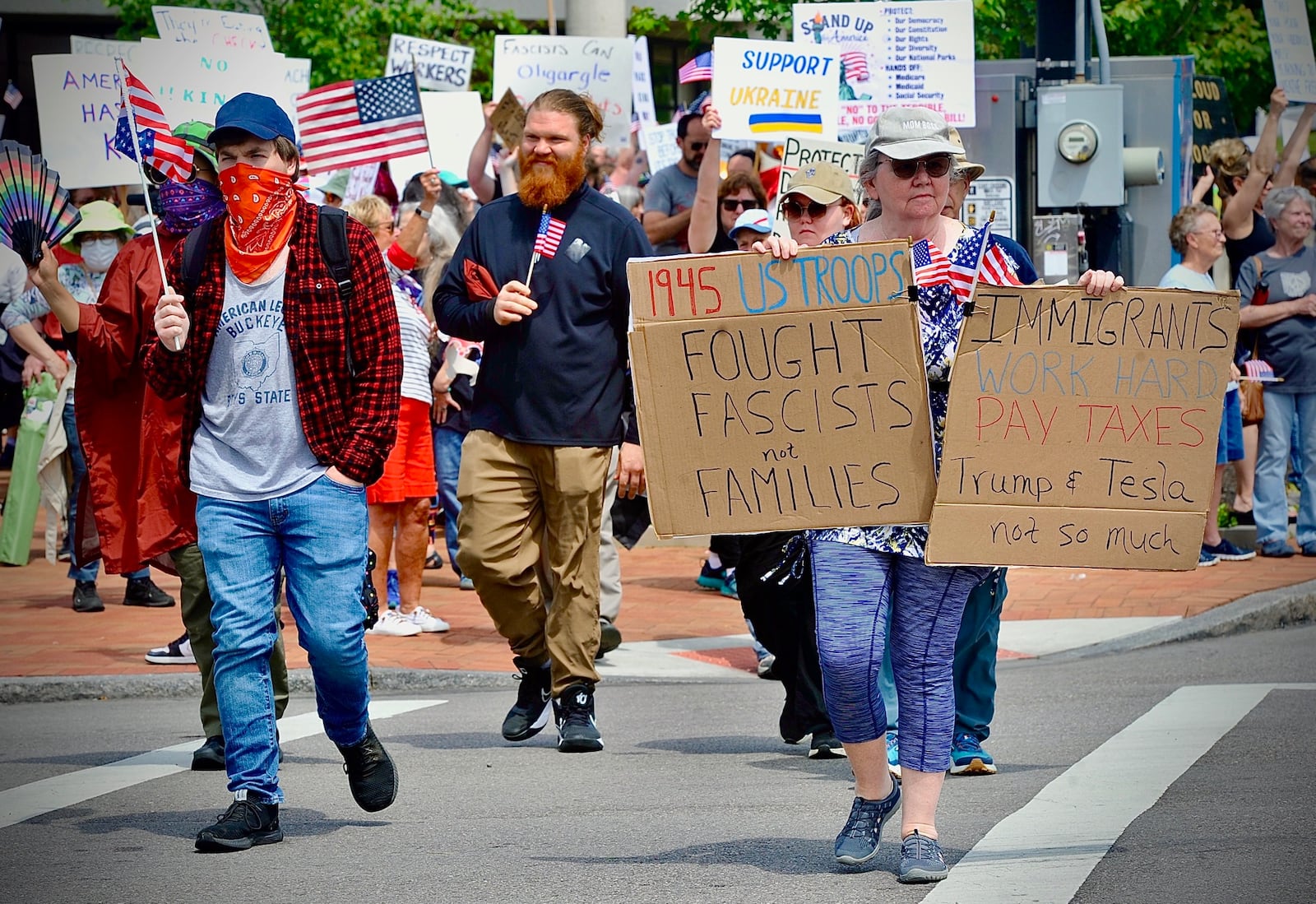 Hundreds of protesters gathered in front of Springfield City Hall to protest President Donald Trump on Saturday, June 14, 2025. Contributed Photos\MARSHALL GORBY