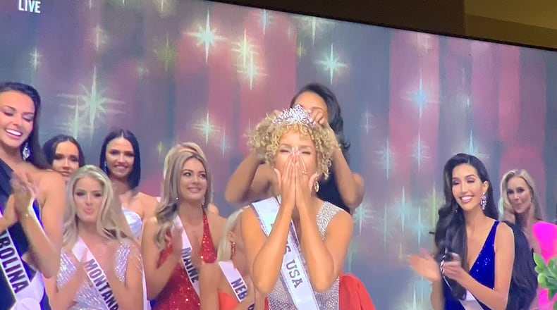 Elle Smith, who graduated in 2016 from Shawnee High School in Clark County, Ohio, was crowned Miss USA Nov. 29, 2021. She competed as Miss Kentucky.