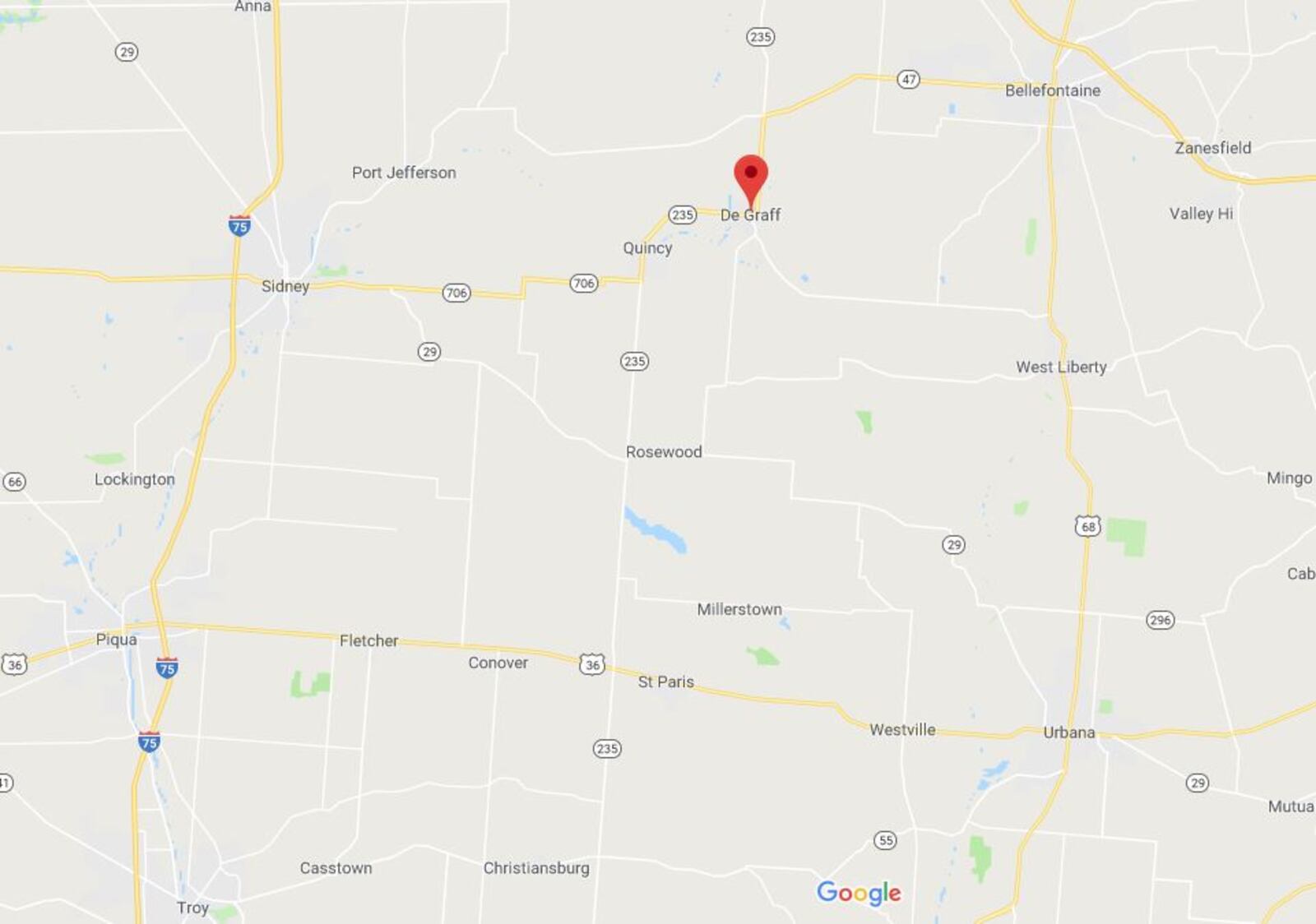 De Graff, Ohio via Google Maps