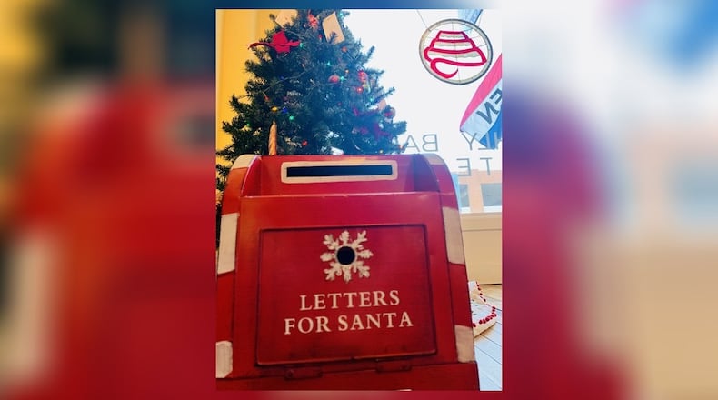 Le Torte Dolci, located at 36B N. Fountain Ave. in Springfield, has a mailbox for letters to Santa. Children can drop off letters to Santa with a self addressed, stamped envelope inside by Dec. 19 to receive a letter back from Santa and a free sugar cookie.