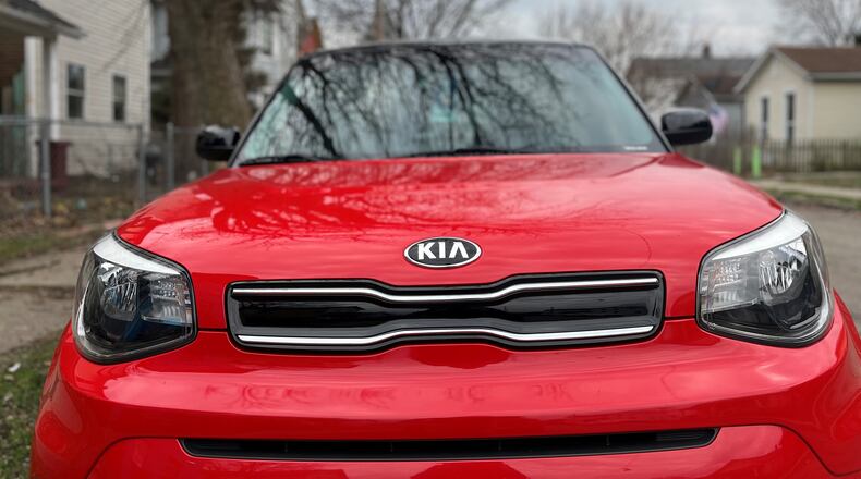 A Kia parked in East Dayton. Thieves in Dayton have targeted some Kia and Hyundai models. CORNELIUS FROLIK / STAFF